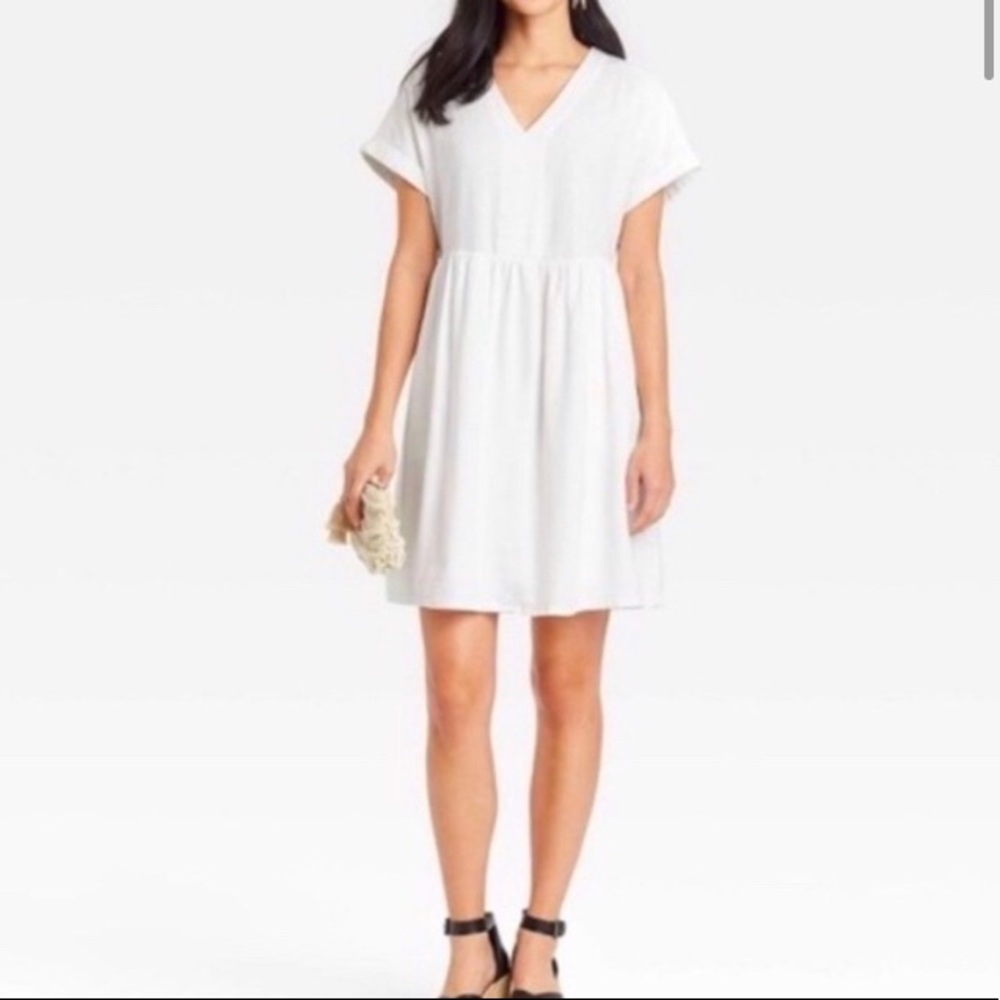 NWT- Universal Thread - Short Sleeve Shirtdress - White XXL